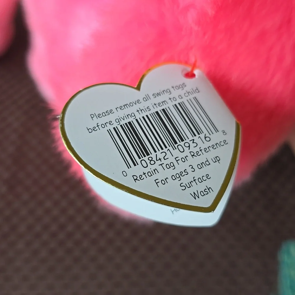 Pinky 🦩Ty Flamingo Bird🦩 Lg Plush Beanie Buddy🦩Kids Toy Rare Collectible, NWT - Picture 5 of 11